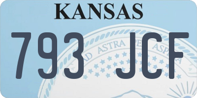 KS license plate 793JCF