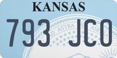 KS license plate 793JCO