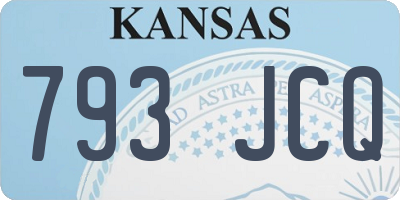 KS license plate 793JCQ