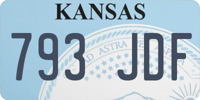 KS license plate 793JDF