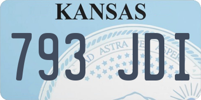 KS license plate 793JDI