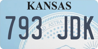 KS license plate 793JDK