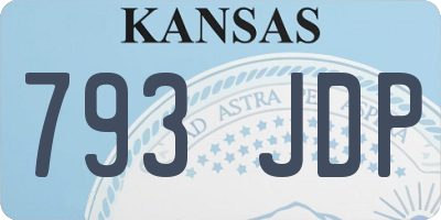 KS license plate 793JDP