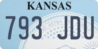 KS license plate 793JDU