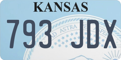 KS license plate 793JDX