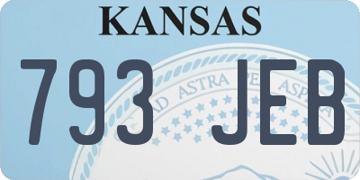 KS license plate 793JEB