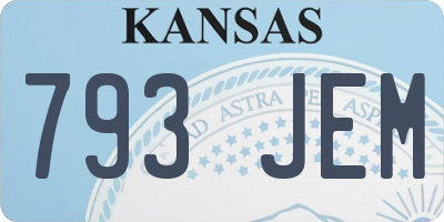 KS license plate 793JEM