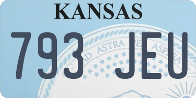 KS license plate 793JEU