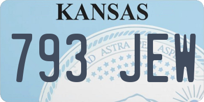 KS license plate 793JEW