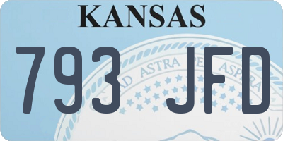 KS license plate 793JFD