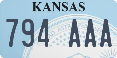 KS license plate 794AAA