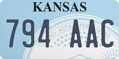 KS license plate 794AAC