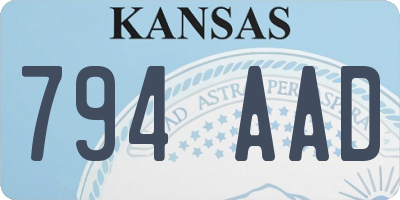 KS license plate 794AAD