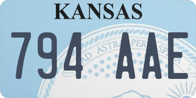 KS license plate 794AAE