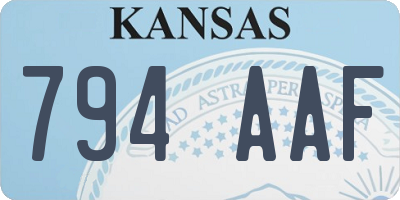 KS license plate 794AAF