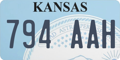 KS license plate 794AAH