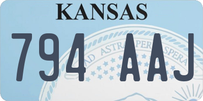 KS license plate 794AAJ