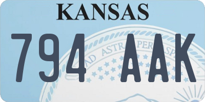 KS license plate 794AAK