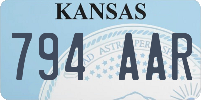 KS license plate 794AAR