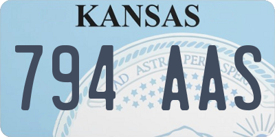 KS license plate 794AAS