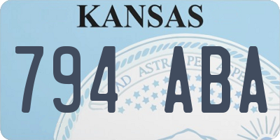 KS license plate 794ABA