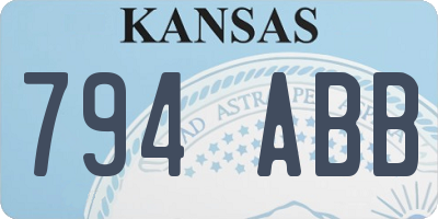 KS license plate 794ABB