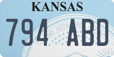 KS license plate 794ABD