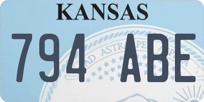 KS license plate 794ABE