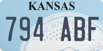 KS license plate 794ABF