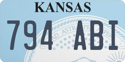 KS license plate 794ABI