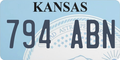 KS license plate 794ABN