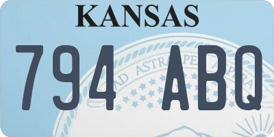 KS license plate 794ABQ