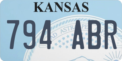 KS license plate 794ABR