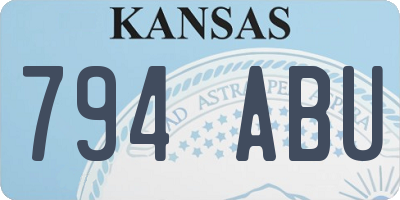 KS license plate 794ABU
