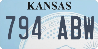 KS license plate 794ABW