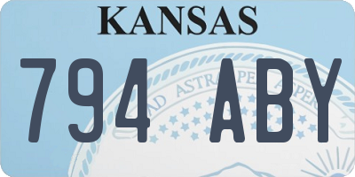 KS license plate 794ABY