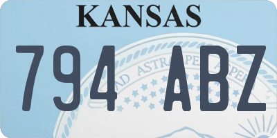 KS license plate 794ABZ