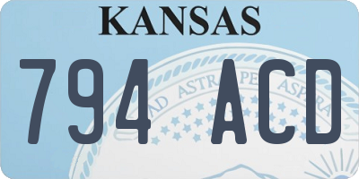 KS license plate 794ACD