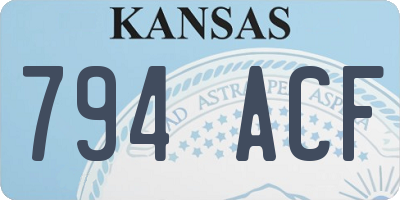 KS license plate 794ACF
