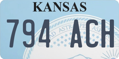 KS license plate 794ACH