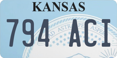KS license plate 794ACI