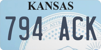 KS license plate 794ACK