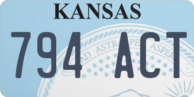 KS license plate 794ACT