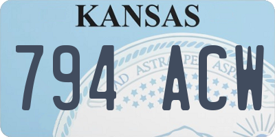 KS license plate 794ACW