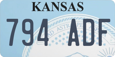 KS license plate 794ADF