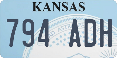 KS license plate 794ADH