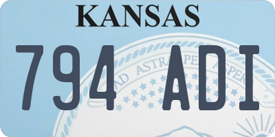 KS license plate 794ADI