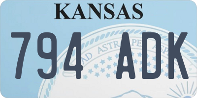 KS license plate 794ADK