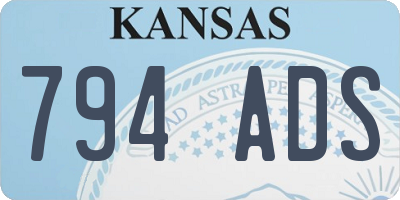 KS license plate 794ADS