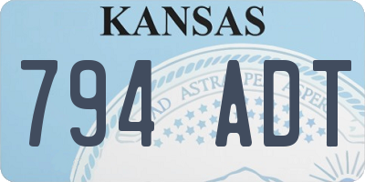 KS license plate 794ADT